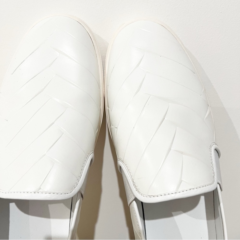 VINCE White Leather Woven Textured Womens Slip On Platform Sneakers size US 11 - Picture 9 of 9